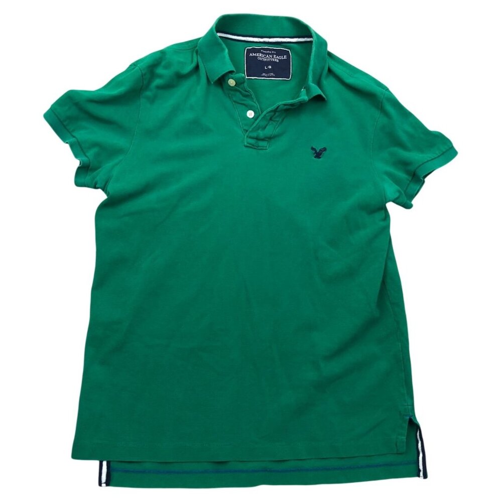 American Eagle Outfitters Men Polo Shirt Large Short Sleeve Pullover Casual Golf